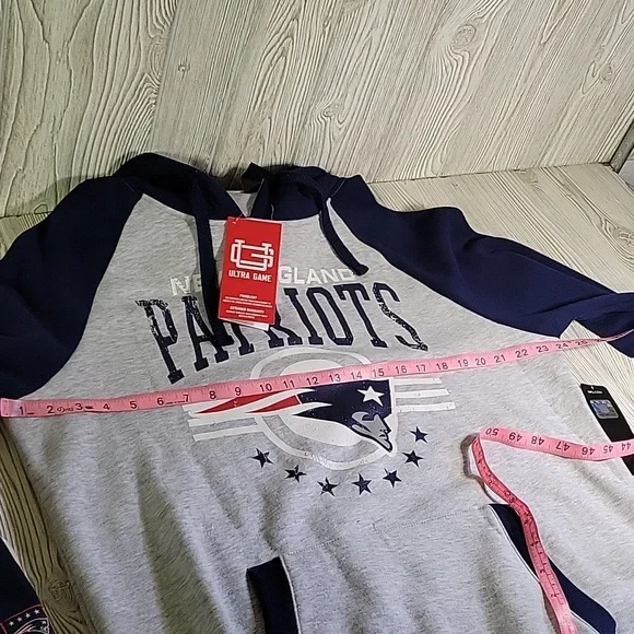NFL Team Apparel New England Patriots Gray and Blue Hoodie Size Large NWT - Picture 12 of 14